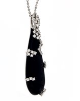 Vicenza - Piazzetta Palladio 2 - Collier Crivelli Femme Pietre Preziose in Or blanc Onice 281-3387 - 281-3387